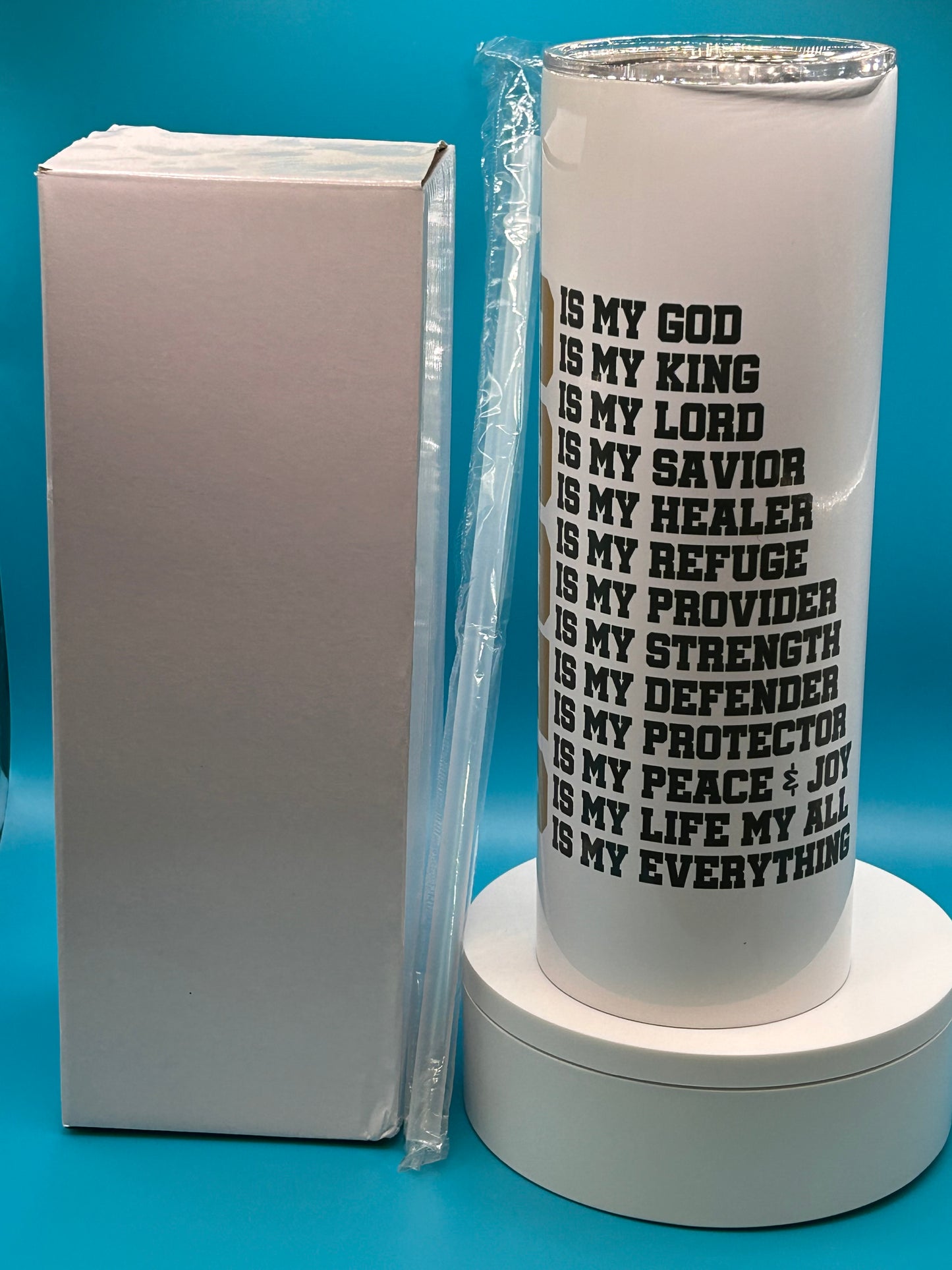 Custom Insulted Skinny Tumbler, Sublimation Tumbler, 20oz water cup, religion gift Tumbler, Stainless Tumbler, Birthday, Anniversary, Holiday Gift